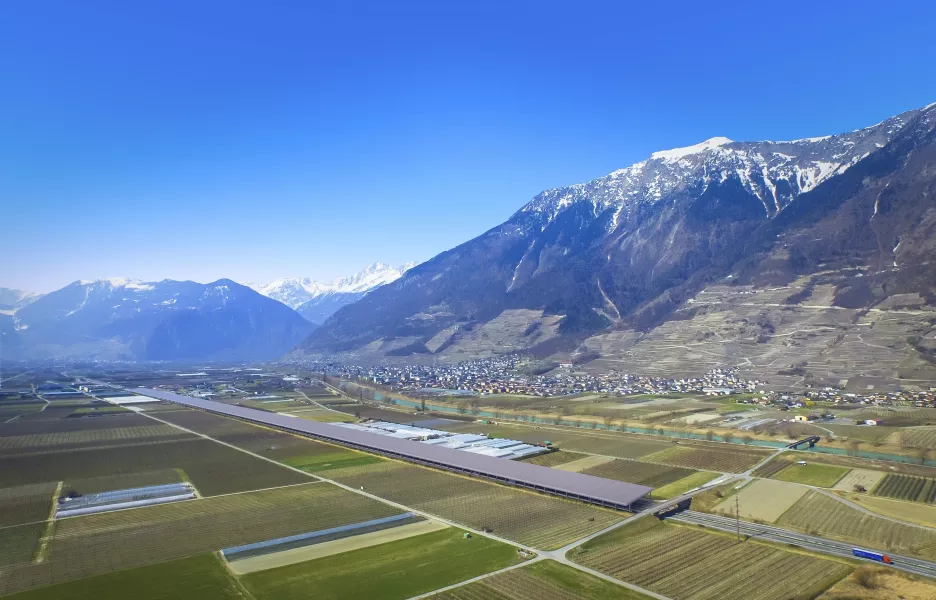 Le projet de centrale solaire sur autoroute à Fully en Valais. 